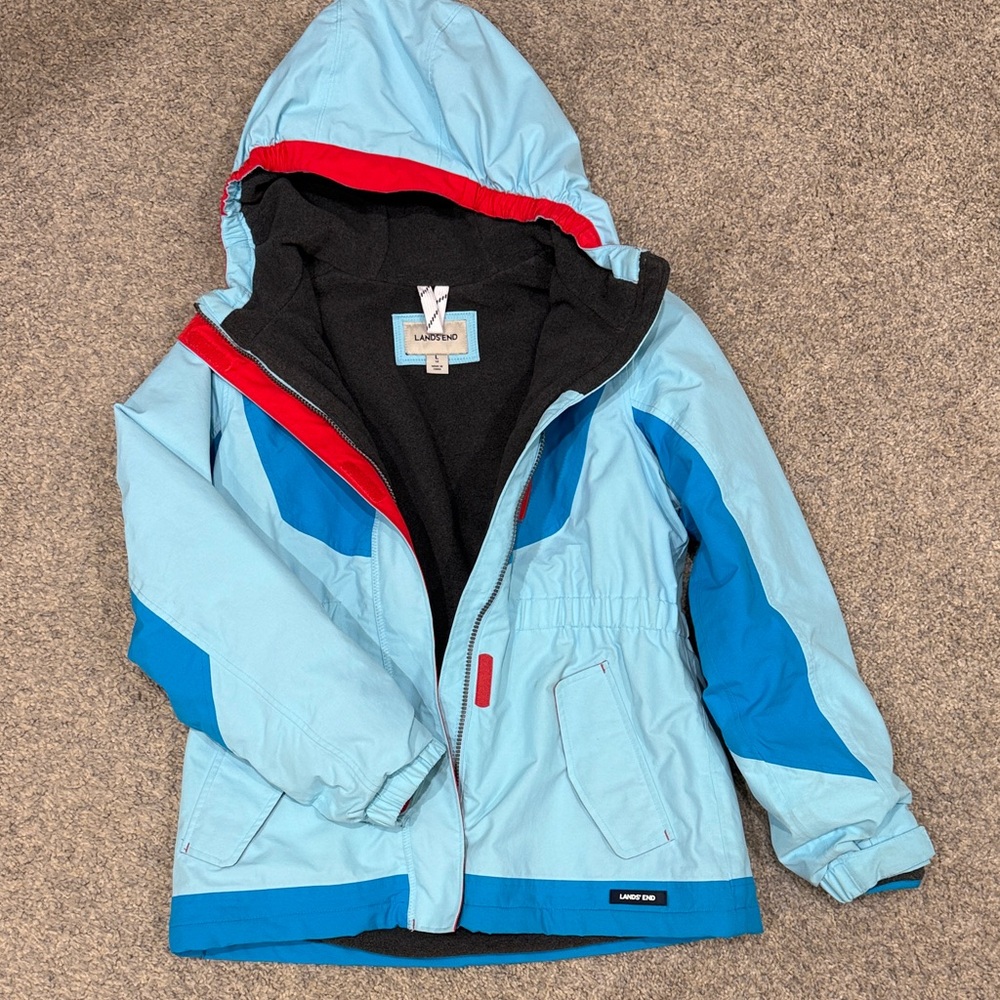 Lands' End Kids' Sky Blue and Navy Raincoat